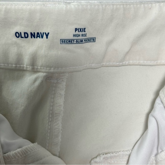 Old Navy Pixie High Rise White Pants 14 Secret Slim Pockets Stretch Career - Picture 7 of 9
